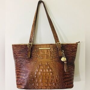 Brahmin Medium Asher Leather Tote Bag in Pecan Melbourne